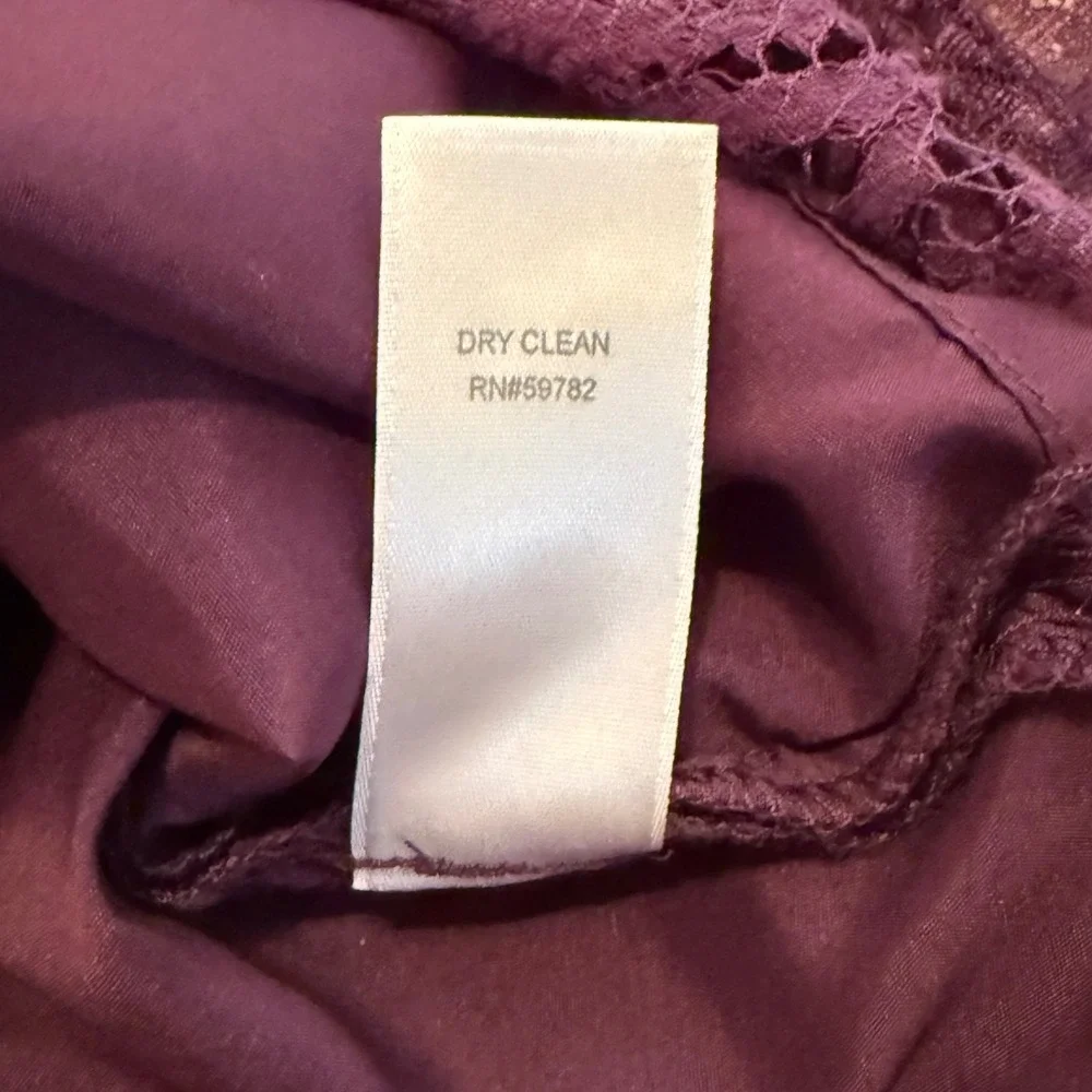 Adrianna Papell Purple Lace Sheath‎ Dress Cap Sleeve V-Neck Cocktail Size 6